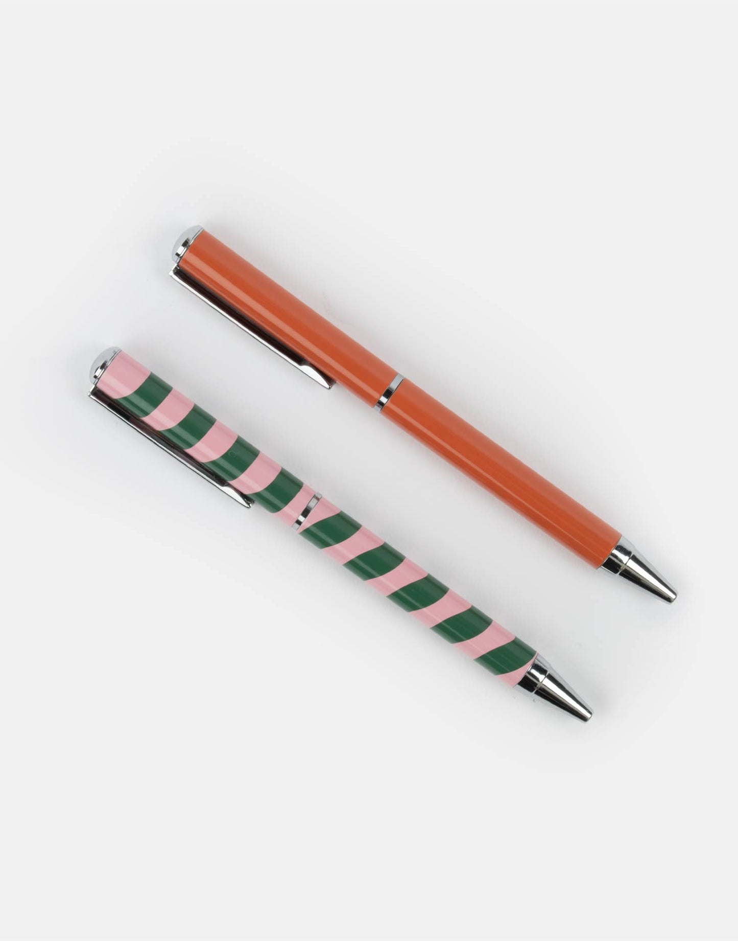 Set of 2 Boxed Pens - Orange & Wave Stripe